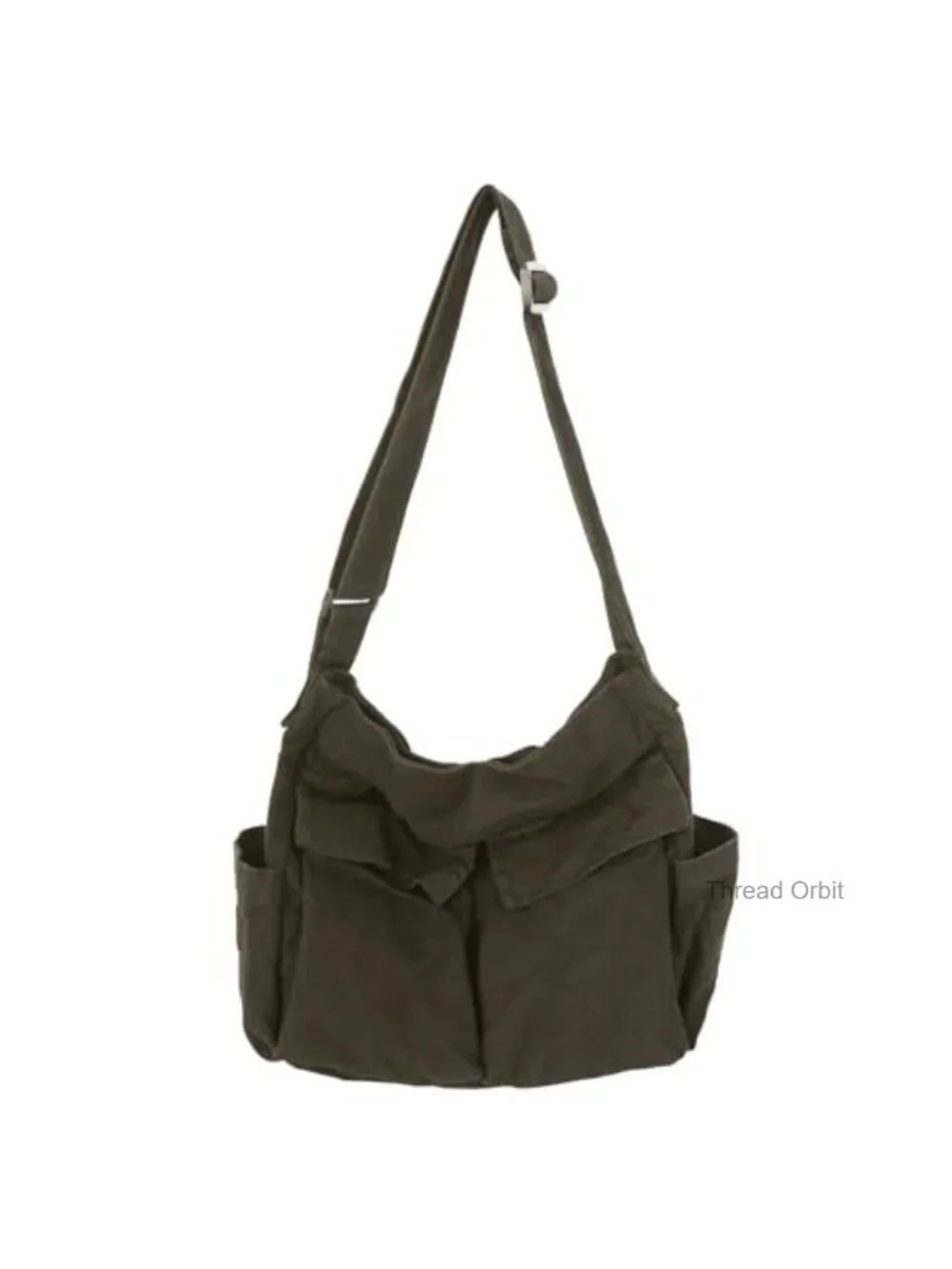 Canvas Messenger Bag Tote Crossbody Shoulder Bag with Pockets for Women Men